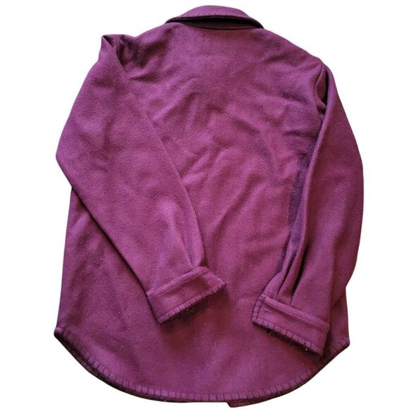 Vintage St. John's Bay Shirt Jacket Women's Small Burgundy Wool Brushed - Picture 2 of 5